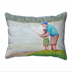 Learning to Fish Extra Large Zippered Indoor/Outdoor Pillow 20x24