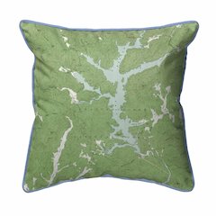 Burton Lake, GA Nautical Map Extra Large Zippered Indoor/Outdoor Pillow 22x22