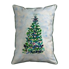 Blue Lights Christmas Tree Extra Large Zippered Pillow Cover Only (No Insert) 20x24