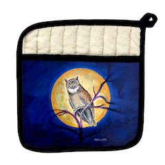 Owl in Moon Pot Holder