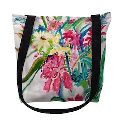 Multi Florals Large Tote Bag 18x18