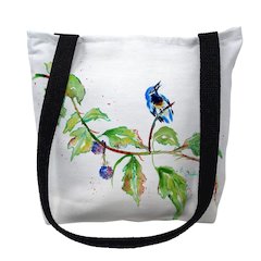 Bird & Blackberries Large Tote Bag 18x18