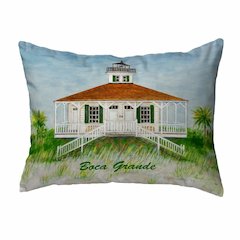 Boca Grande Lighthouse Small No-Cord Pillow  11x14