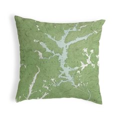Burton Lake, GA Nautical Map Noncorded Indoor/Outdoor Pillow 12x12