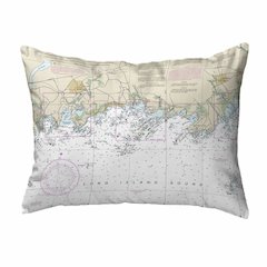 Long Island Sound, NY Nautical Map Noncorded Indoor/Outdoor Pillow 11x14