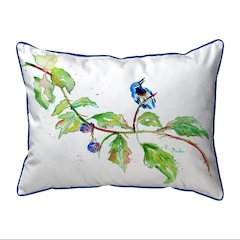 Bird & Blackberries Extra Large Corded Indoor/Outdoor Pillow 20x24
