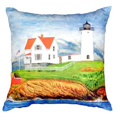 Nubble Lighthouse No Cord Pillow 16x20