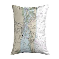 Vero Beach, FL Nautical Map Noncorded Indoor/Outdoor Pillow 11x14