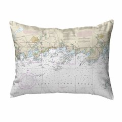 Long Island Sound, NY Nautical Map Noncorded Indoor/Outdoor Pillow 16x20