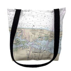 Vero Beach, FL Nautical Map Medium Tote Bag 16x16