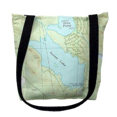 Sunset Lake, NH Nautical Map Medium Tote Bag 16x16