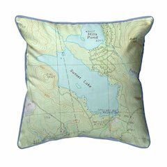 Sunset Lake, NH Nautical Map Large Corded Indoor/Outdoor Pillow 18x18