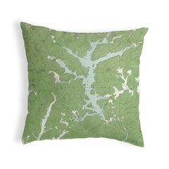 Burton Lake, GA Nautical Map Noncorded Indoor/Outdoor Pillow 18x18