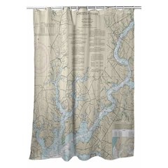 Chester River, MD Nautical Map Shower Curtain