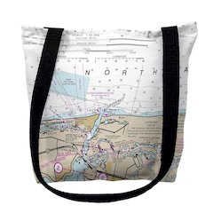 Jupiter, FL Nautical Map Medium Tote Bag 16x16