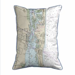Vero Beach, FL Nautical Map Large Corded Indoor/Outdoor Pillow 16x20