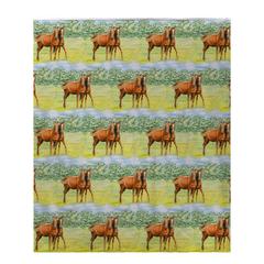 Two Horses Fleece Throw
