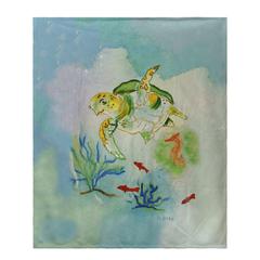 Betsy's Sea Turtle Fleece Throw