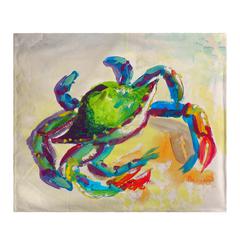 Teal Crab Fleece Throw