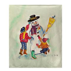 Snow Man Fleece Throw