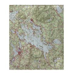 Lake Winnipesaukee, NH Nautical Map Fleece Throw