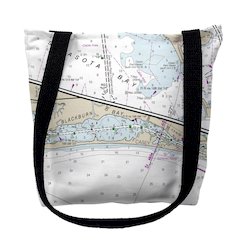 West Palm Beach, FL Nautical Map Medium Tote Bag 16x16