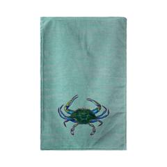 Male Blue Crab on Teal Beach Towel