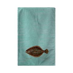 Flounder on Teal Beach Towel