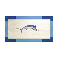 Blue Marlin Border Beach Towel