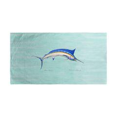 Blue Marlin on Teal Beach Towel