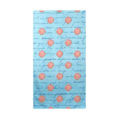 Coral Sand Dollar Ble Script Beach Towel