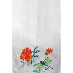 Dragonfly and Red Flower Beach Towel