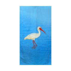 Posing White Ibis Beach Towel