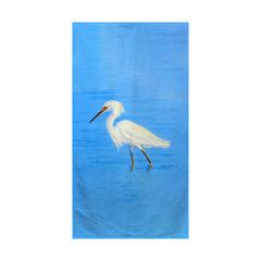 Stalking Snowy Egret Beach Towel