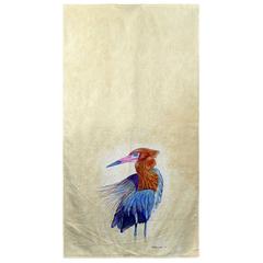 Reddish Egret Beach Towel Yellow