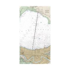 Lake Pontchartrain and Majrepas, LA Nautical Map Beach Towel