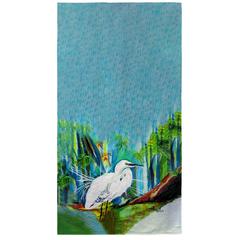 Acrylic Egret Beach Towel