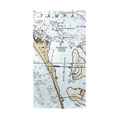 Anna Maria Island, FL Nautical Map Beach Towel