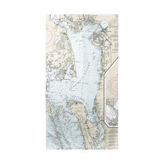 Charlotte Harbor, FL Nautical Map Beach Towel