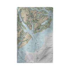 Hilton Head Island to St Helen Island, Beaufort, SC Nautical Map Beach Towel