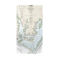 Beaufort Inlet and Part of Core Sound, NC Nautical Map Beach Towel