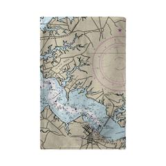 Cambridge, MD Nautical Map Beach Towel