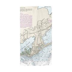 Block Island Sound - Quonochontaug, RI Nautical Map Beach Towel