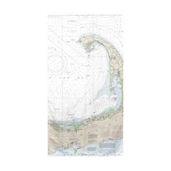 Cape Cod Bay, MA Nautical Map Beach Towel