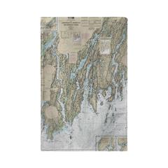 BoothBay, ME Nautical Map Beach Towel