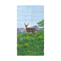 Deer in Mountains Beach Towel