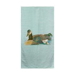Goose on Teal Beach Towel