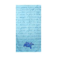 Blue Script Blue Turtle Beach Towel