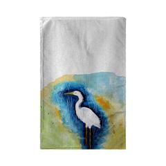 Great Egret - Left Beach Towel