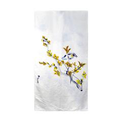 Forsythia & Bird Beach Towel